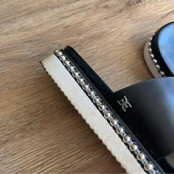 Sam Edelman Asha Black Leather Slide Sandal with Stud Detail Womens Size 9.5 - Picture 4 of 4
